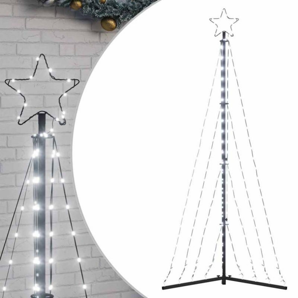 VIDAXL Guirlande de sapin de Noël 339 LED blanc froid 182 cm