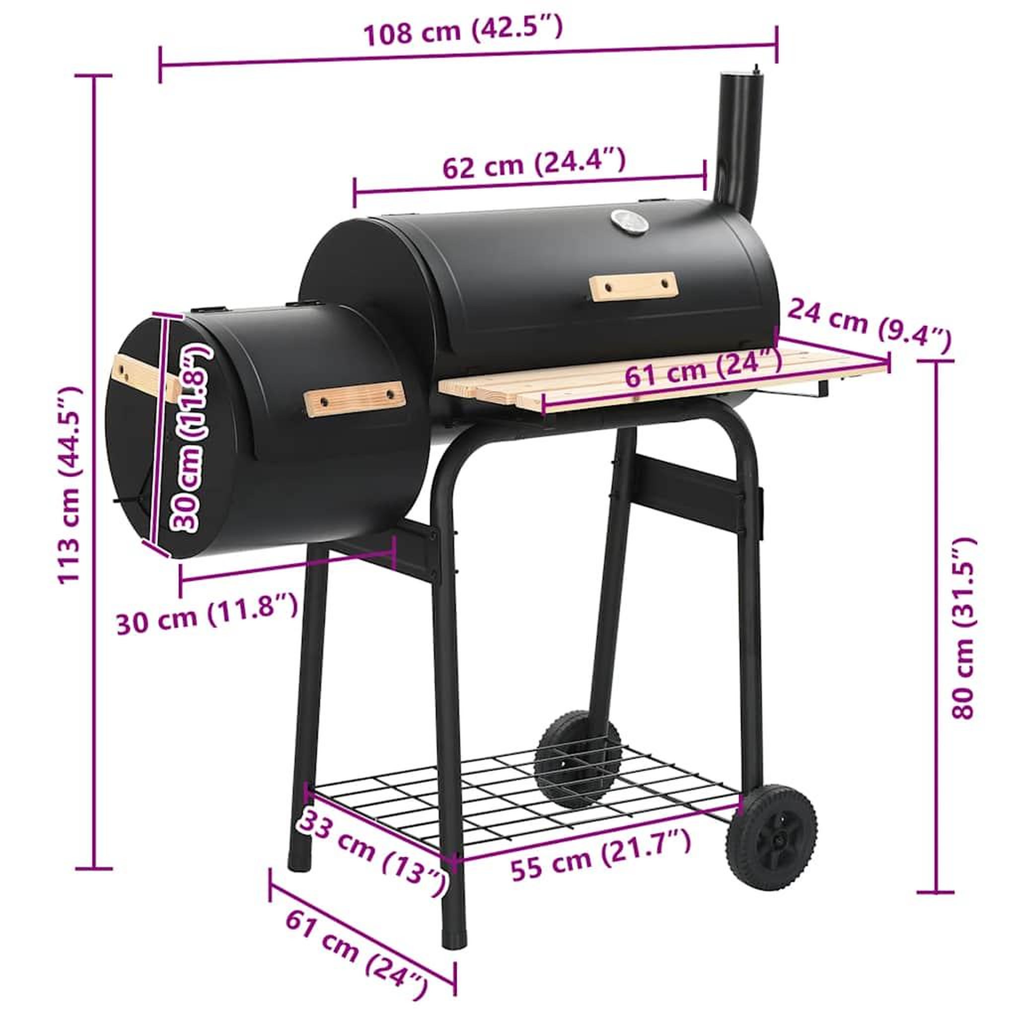 Voir la diapositive 6 : VIDAXL Barbecue classique au charbon