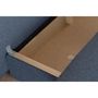 Voir la diapositive 4 : MARKET24 Banquette convertible - 3 places - NAOTO - Tissu bleu foncé - Coffre de rangement - 202 x 98 x 98 cm