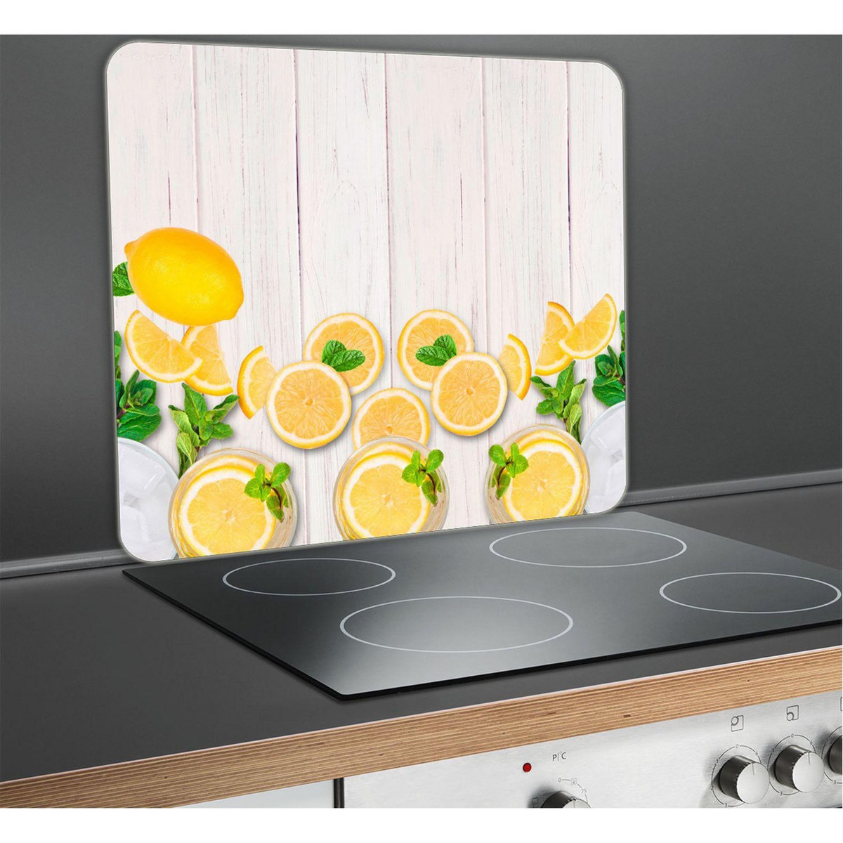 Wenko Protège-plaque vitrocéramique Citrons - L. 50 x l. 56 cm - Jaune