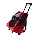 PAWHUT 2 en 1 trolley chariot sac a dos sac de transport a roulettes pour chien chat