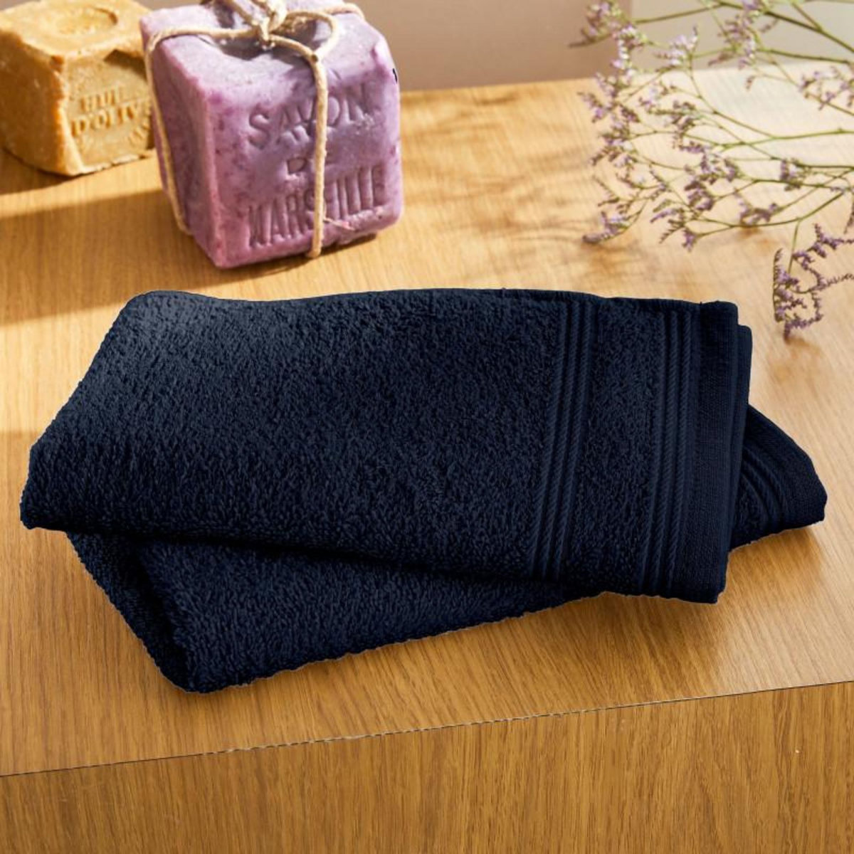 COTON PUR Lot de 2 serviettes invité  Spa  30 x 50 cm / 400 gr/m² -  - Lot de 2 Serviettes invité 30 x 50 cm