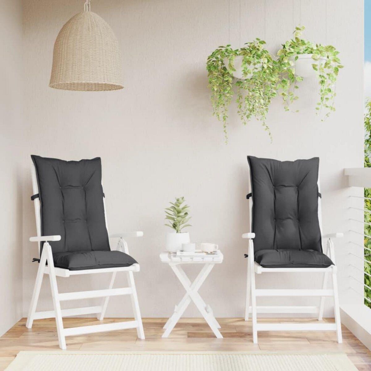 VIDAXL Coussins de chaise a dossier haut lot de 2 anthracite melange