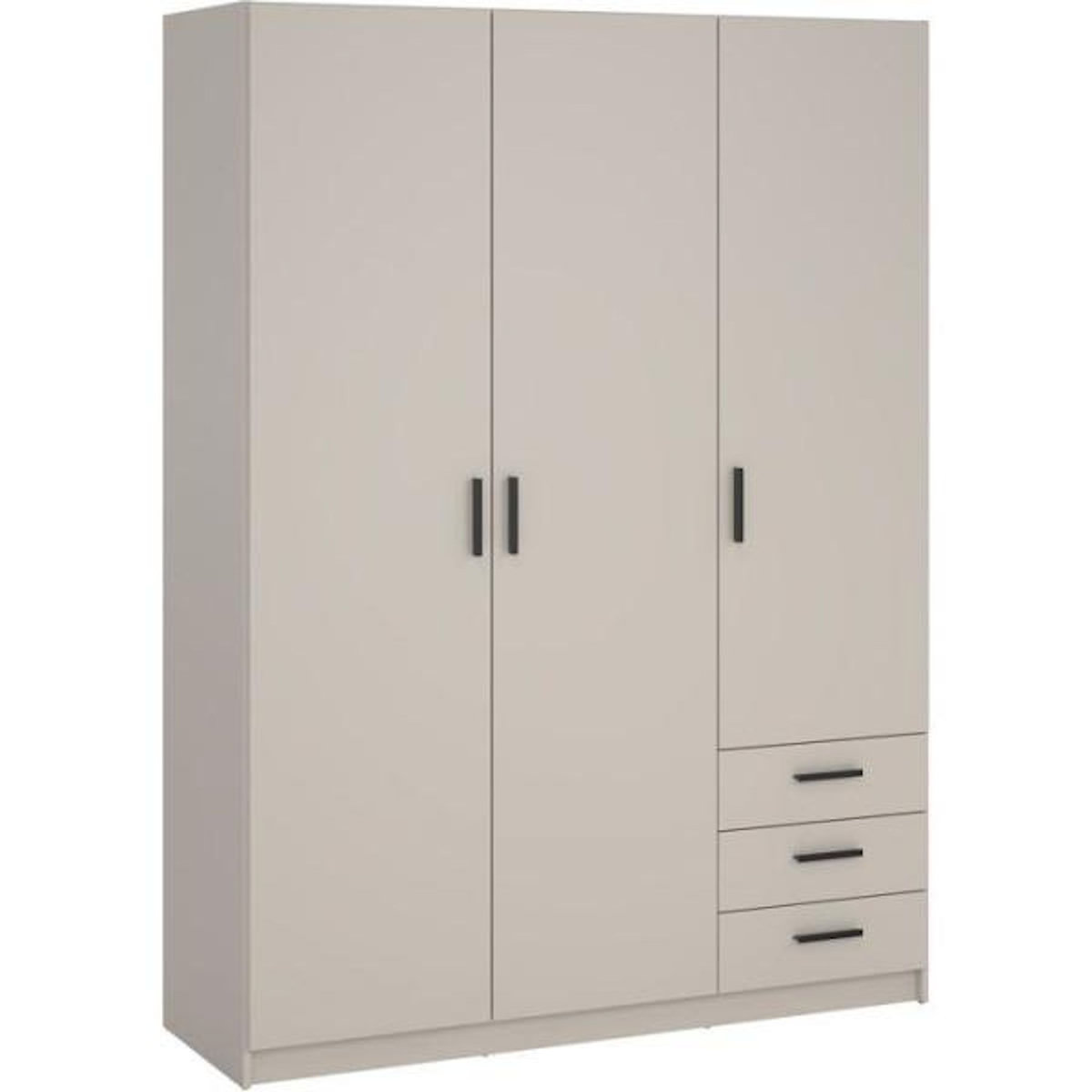 MARKET24 Armoire VEGA - Décor cachemire - 3 portes + 3 tiroirs - L 147 x P 49,8 x H 200,4 cm
