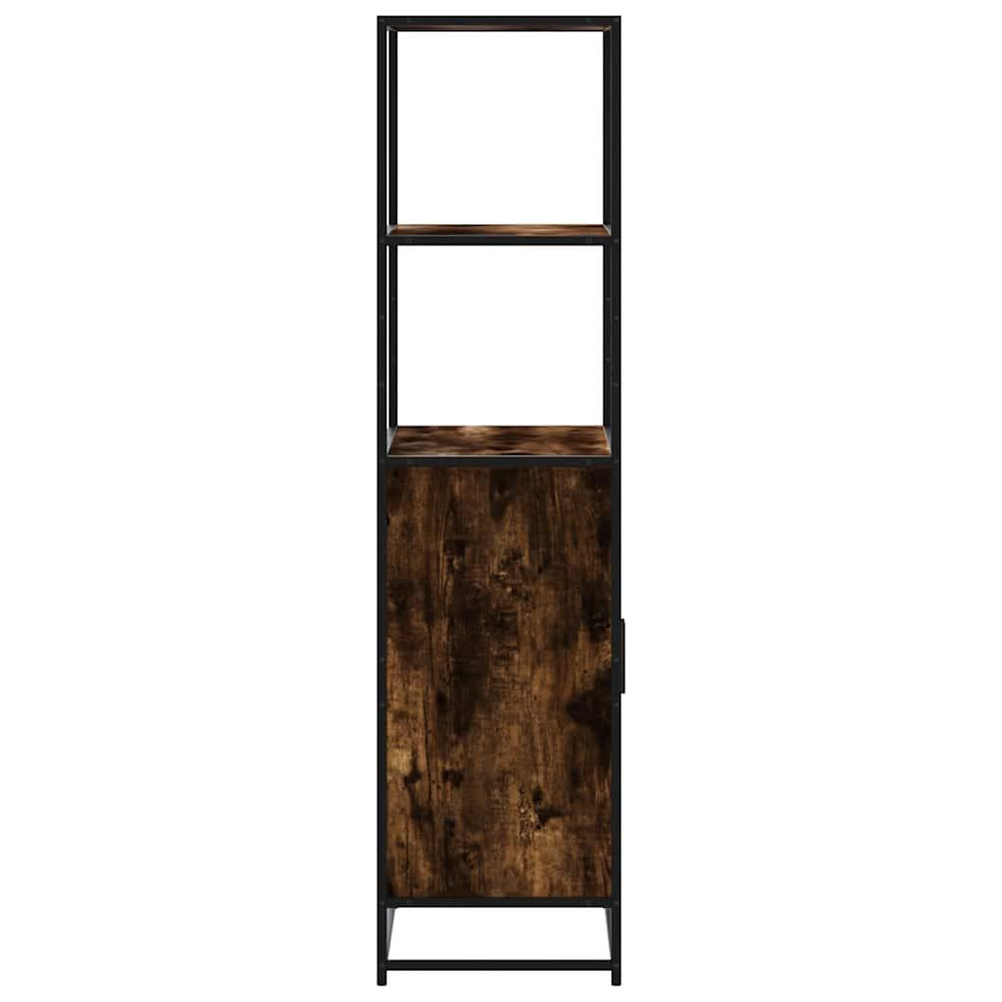 Voir la diapositive 5 : VIDAXL Buffet haut chene fume 68x35x139 cm bois d'ingenierie metal