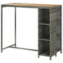 Voir la diapositive 4 : VIDAXL Table de bar avec rangement Gris 120x60x110 cm Resine tressee