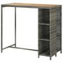Voir la diapositive 4 : VIDAXL Table de bar avec rangement Gris 120x60x110 cm Resine tressee