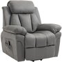 HOMCOM Fauteuil de relaxation électrique fauteuil releveur inclinable avec repose-pied ajustable tissu gris