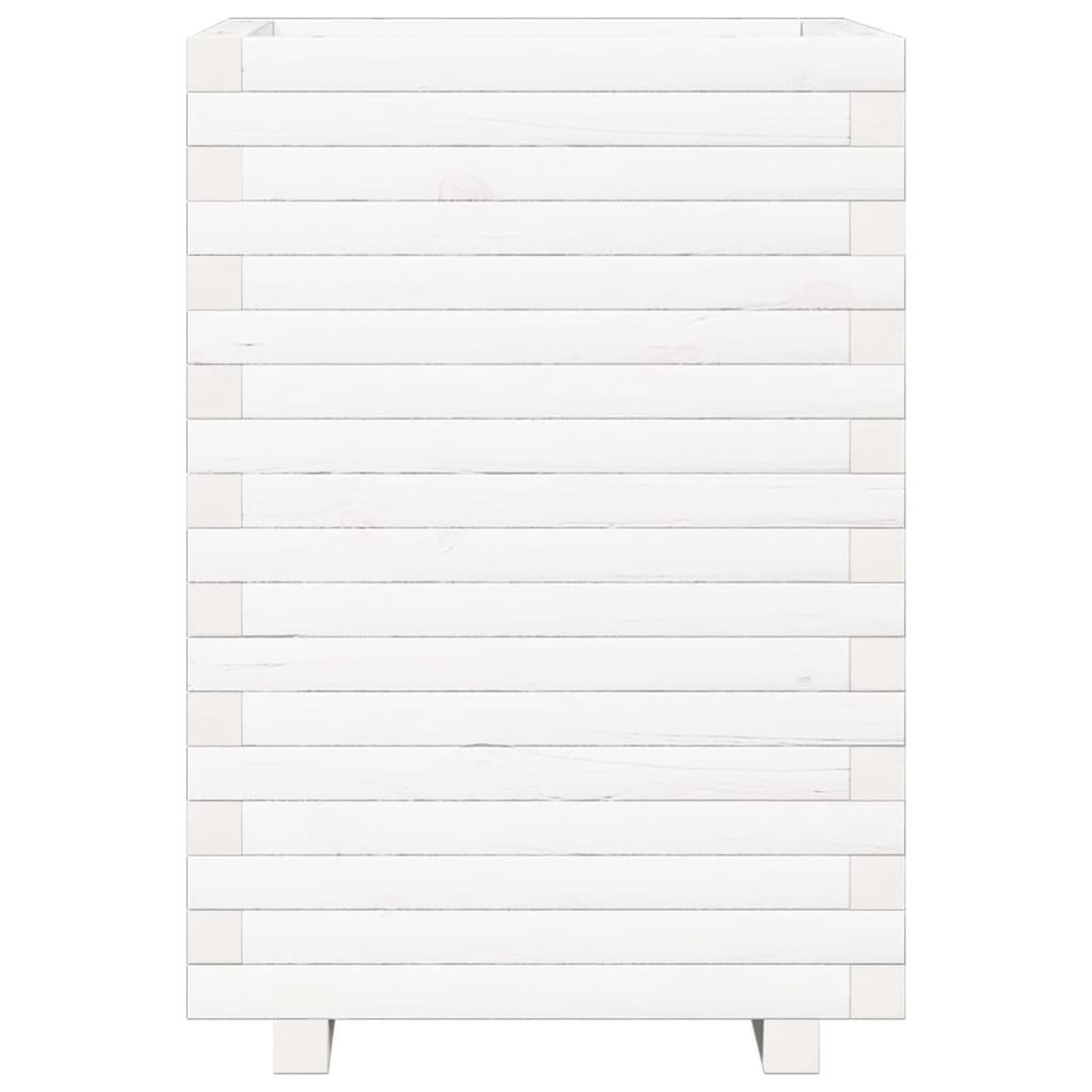 Voir la diapositive 5 : VIDAXL Jardiniere blanc 50x50x72 cm bois de pin massif