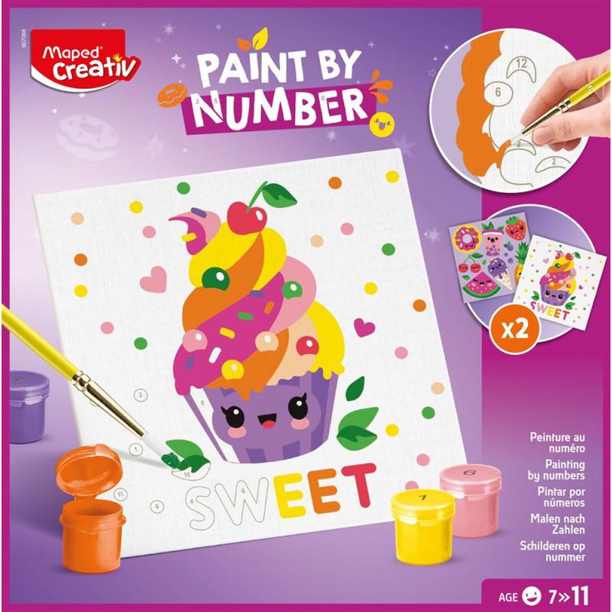 Peinture enfant au numéro Maped Creativ Cupcake et Multifood