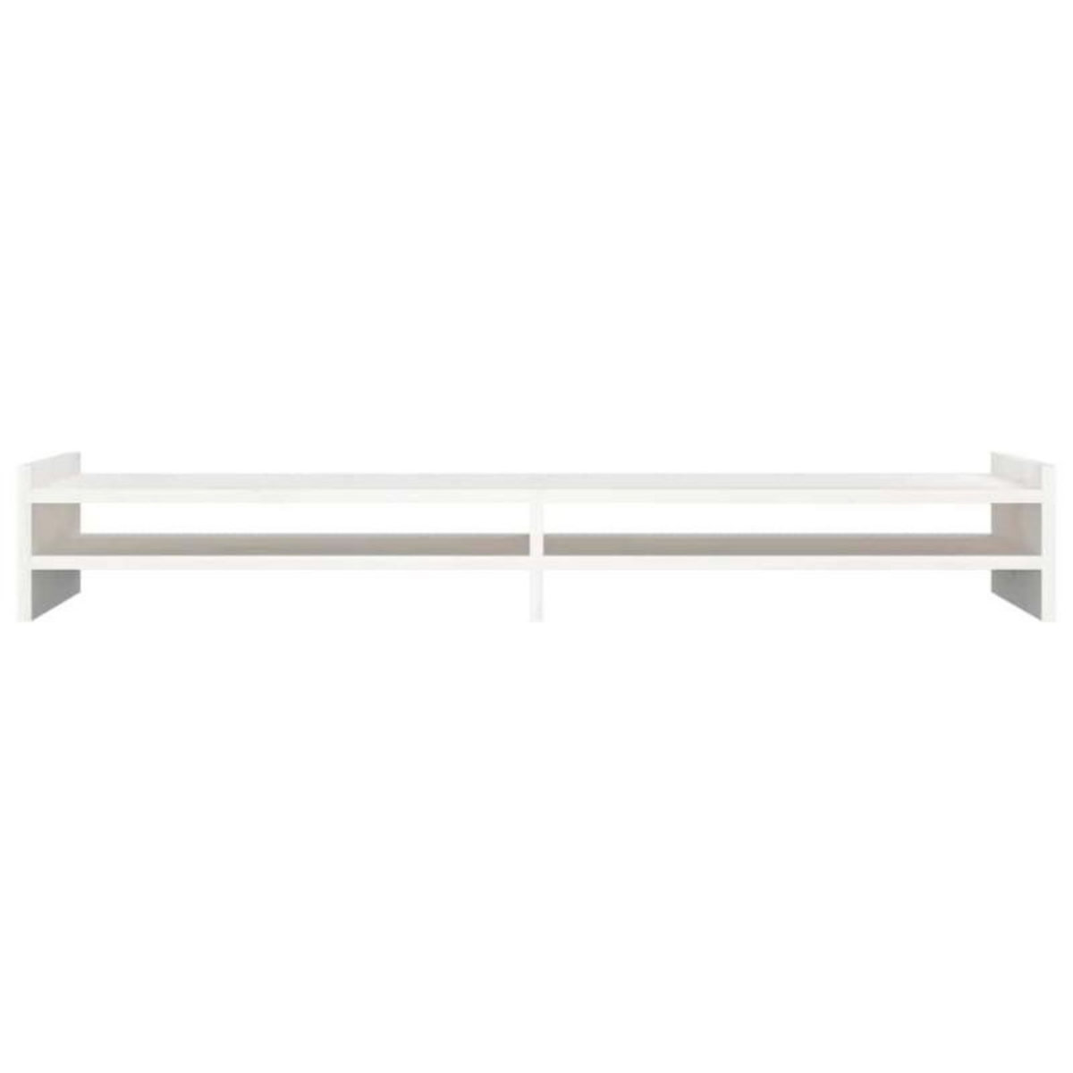 VIDAXL Support de moniteur Blanc 100x27x15 cm Bois de pin solide