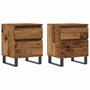 Voir la diapositive 2 : VIDAXL Tables de chevet 2 pcs vieux bois 40x35x50 cm bois d'ingenierie