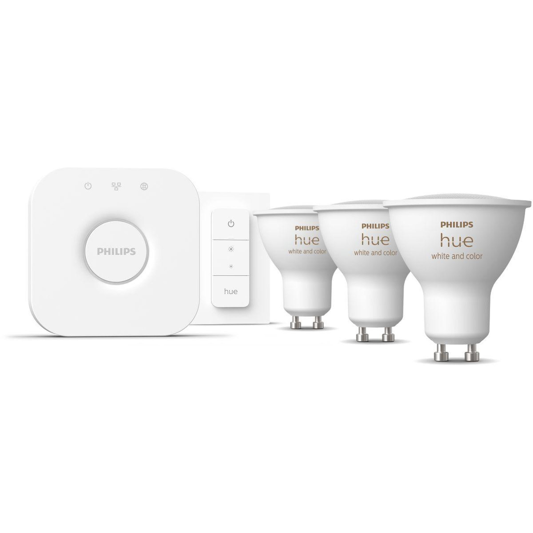Voir la diapositive 2 : Philips Pack HUE Kit de démarrage GU10x3+télecommande