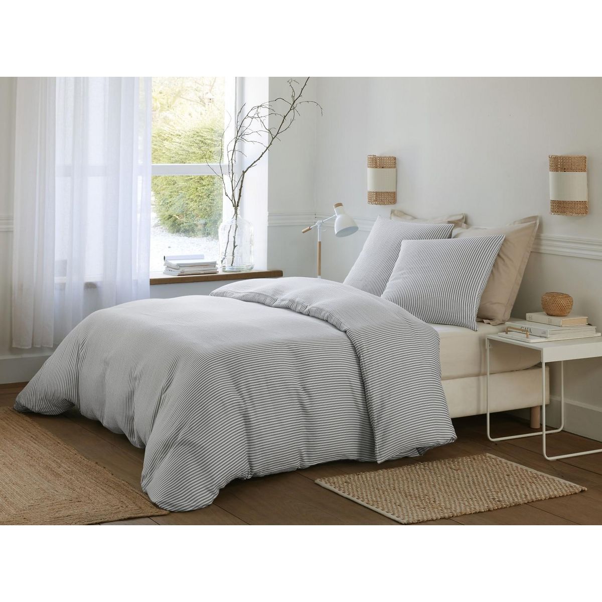 BATON ROUGE Parure housse de couette 100% gaze de coton imprimé laya