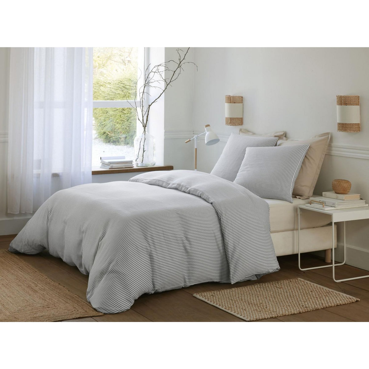 BATON ROUGE Parure housse de couette 100% gaze de coton imprimé laya