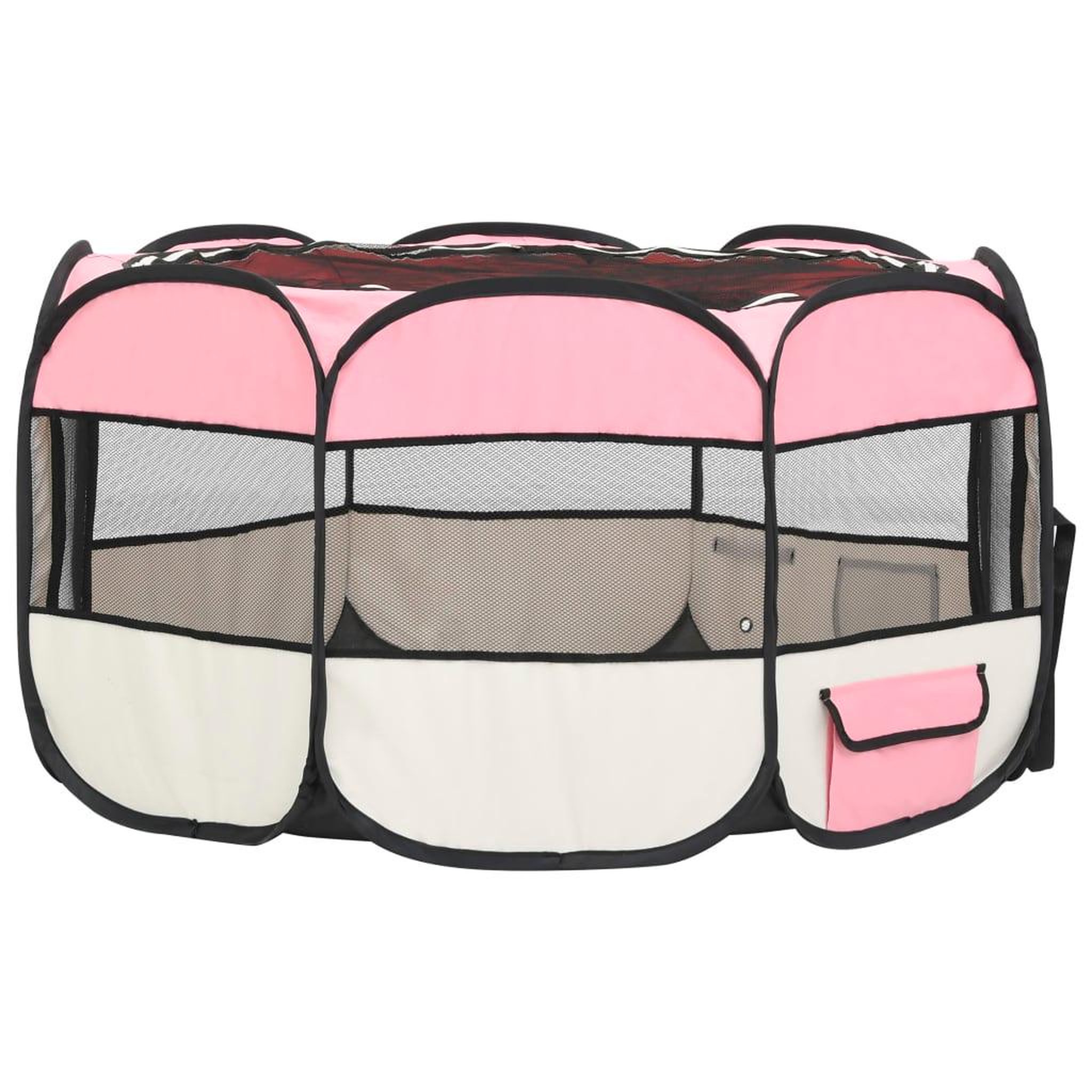 Voir la diapositive 4 : VIDAXL Parc pliable pour chien avec sac de transport Rose 125x125x61cm
