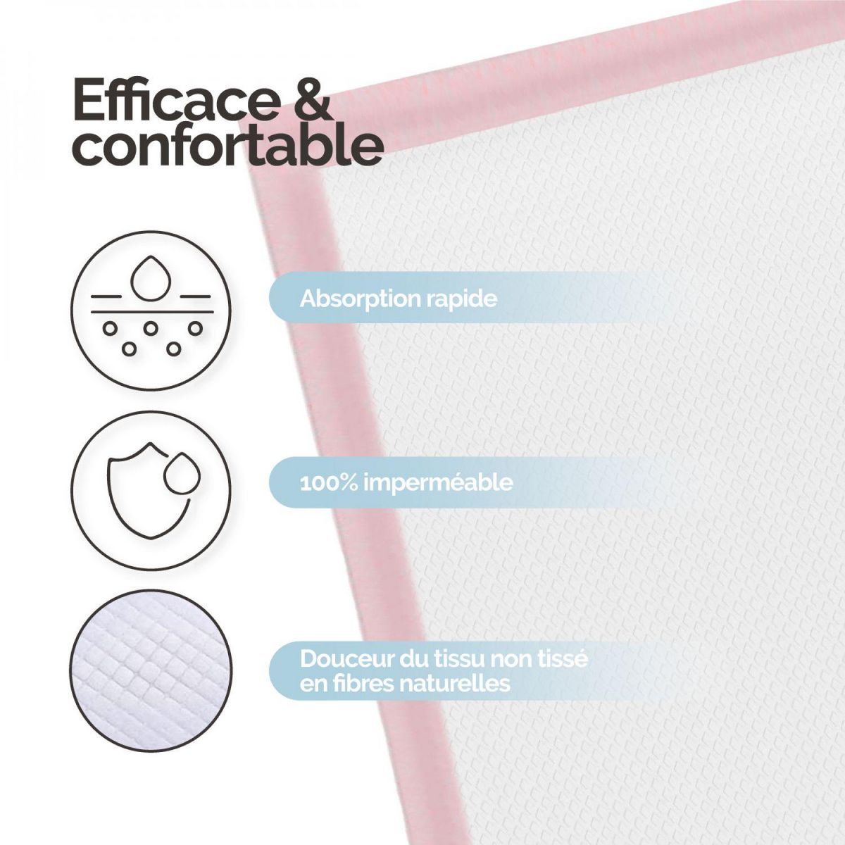 Monsieur Bébé Lot de 50 alèses pour bébé jetables, imperméables - 40 x 60 cm