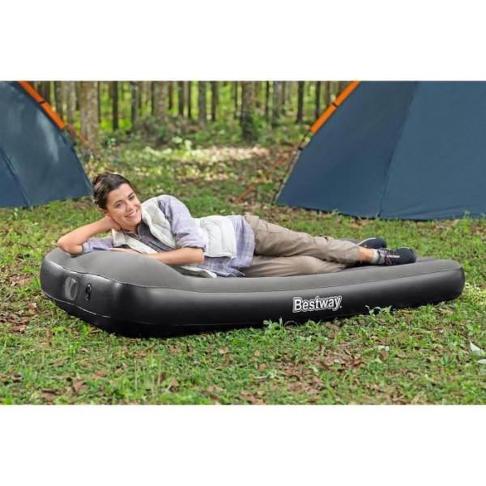 Voir la diapositive 4 : BESTWAY Matelas gonflable - BESTWAY - 671BQ - Tritech Twin - 1 personne, pompe USB intégrée, 1,88 m x 99 cm x 30 cm