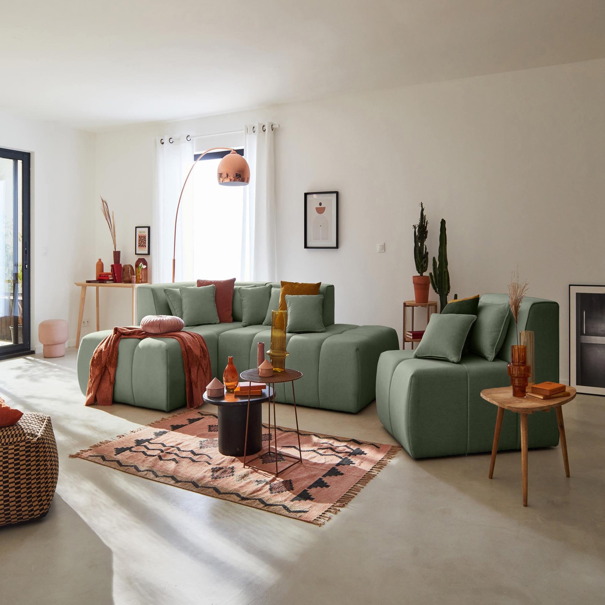 Voir la diapositive 3 : LISA DESIGN Caracas - canapé modulable d'angle gauche - 4 places - en tissu
