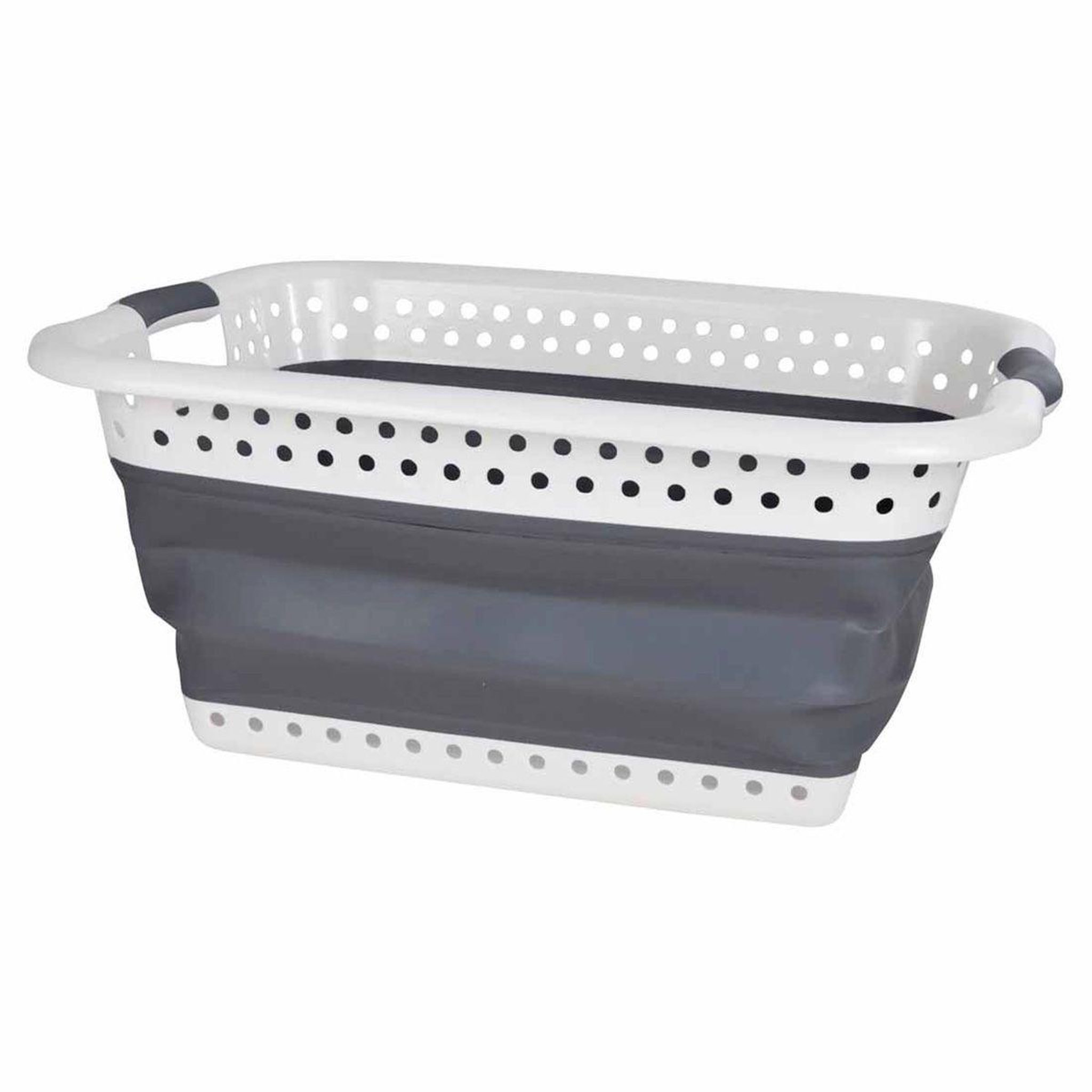 Voir la diapositive 1 : HOMEA Panier à linge  rétractable  37l anthracite
