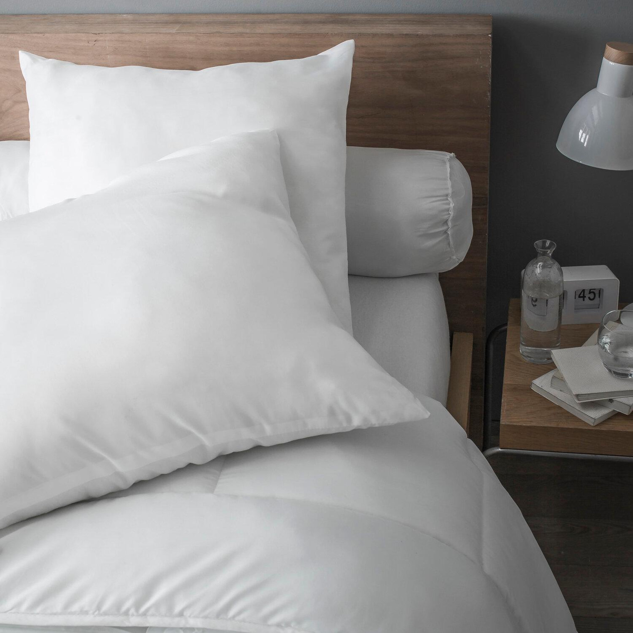 Voir la diapositive 2 : Home collection Lot de 2 oreillers blanc 60x60cm 100%microfibre fab.française