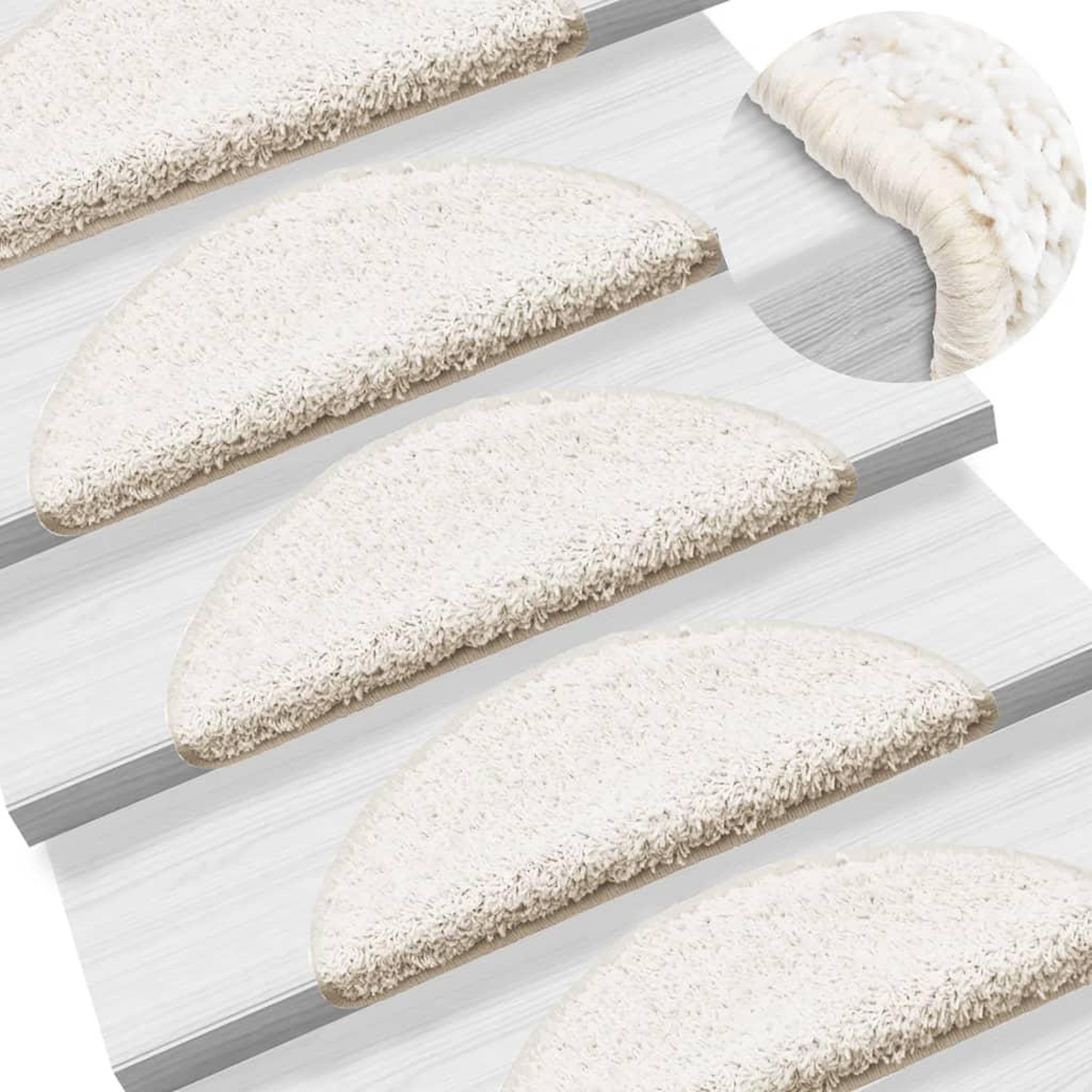 Voir la diapositive 1 : VIDAXL Tapis d'escalier 15 pcs blanc 56x17x3 cm