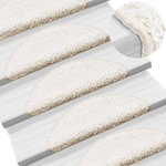 VIDAXL Tapis d'escalier 15 pcs blanc 56x17x3 cm