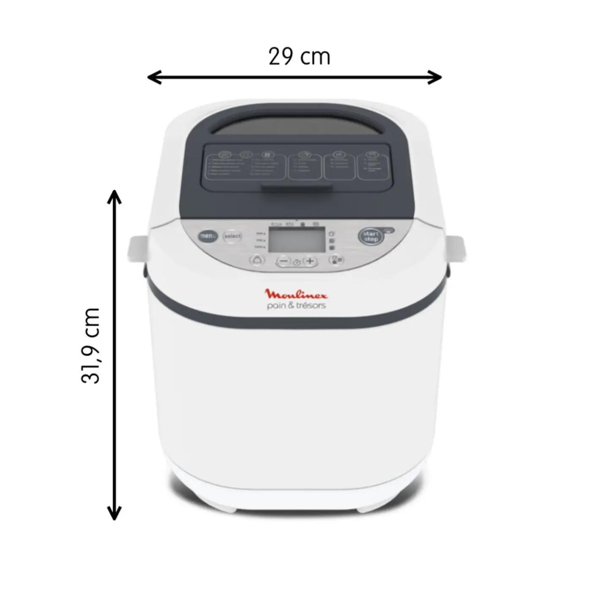 Voir la diapositive 6 : MOULINEX Machine à pain 1kg 720w blanc - ow250110