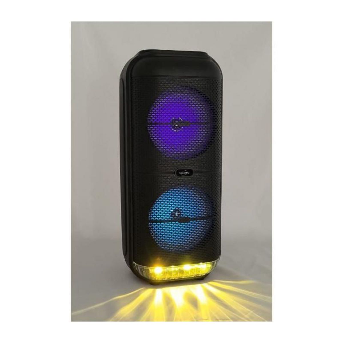 Inovalley Enceinte Karaoké lumineuse - INOVALLEY - KA22-BTH - Bluetooth V5.0 - 49 cm - 500 W - Noir