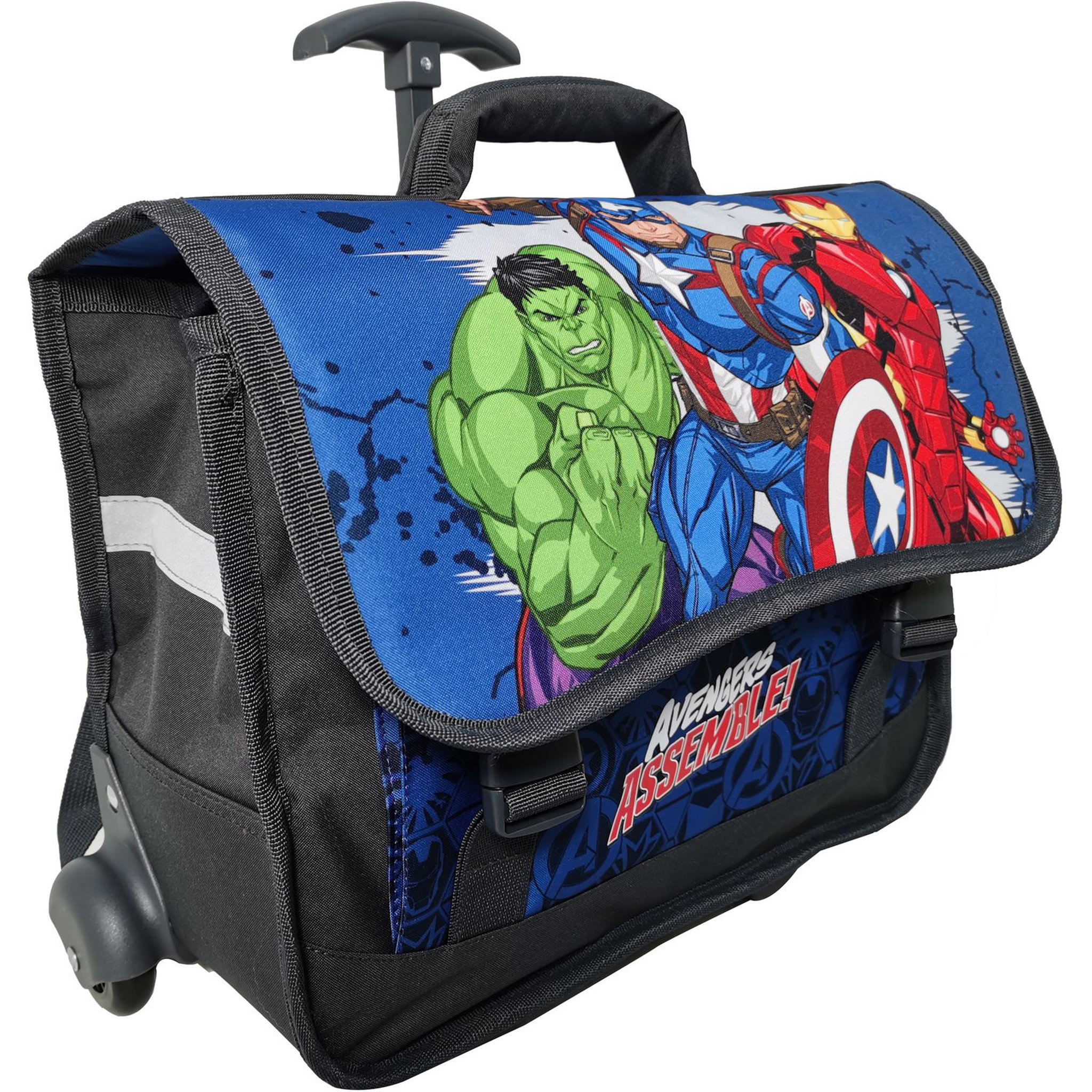 Voir la diapositive 2 : MARVEL Cartable à roulettes bleu Avengers