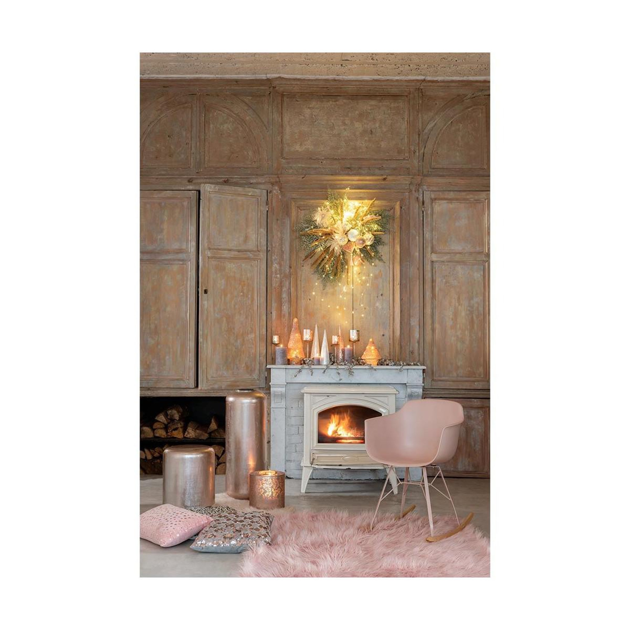 Voir la diapositive 4 : J-LINE Coussin déco  sequins  45x45cm gris & rose