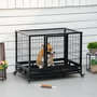 Voir la diapositive 2 : PAWHUT Cage pour chien animaux cage de transport sur roulettes 2 portes noir