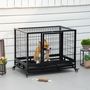 Voir la diapositive 2 : PAWHUT Cage pour chien animaux cage de transport sur roulettes 2 portes noir