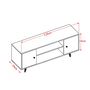Voir la diapositive 4 : TOILINUX Meuble TV design Samy - L. 120 x H. 50 cm - Blanc et gris foncé