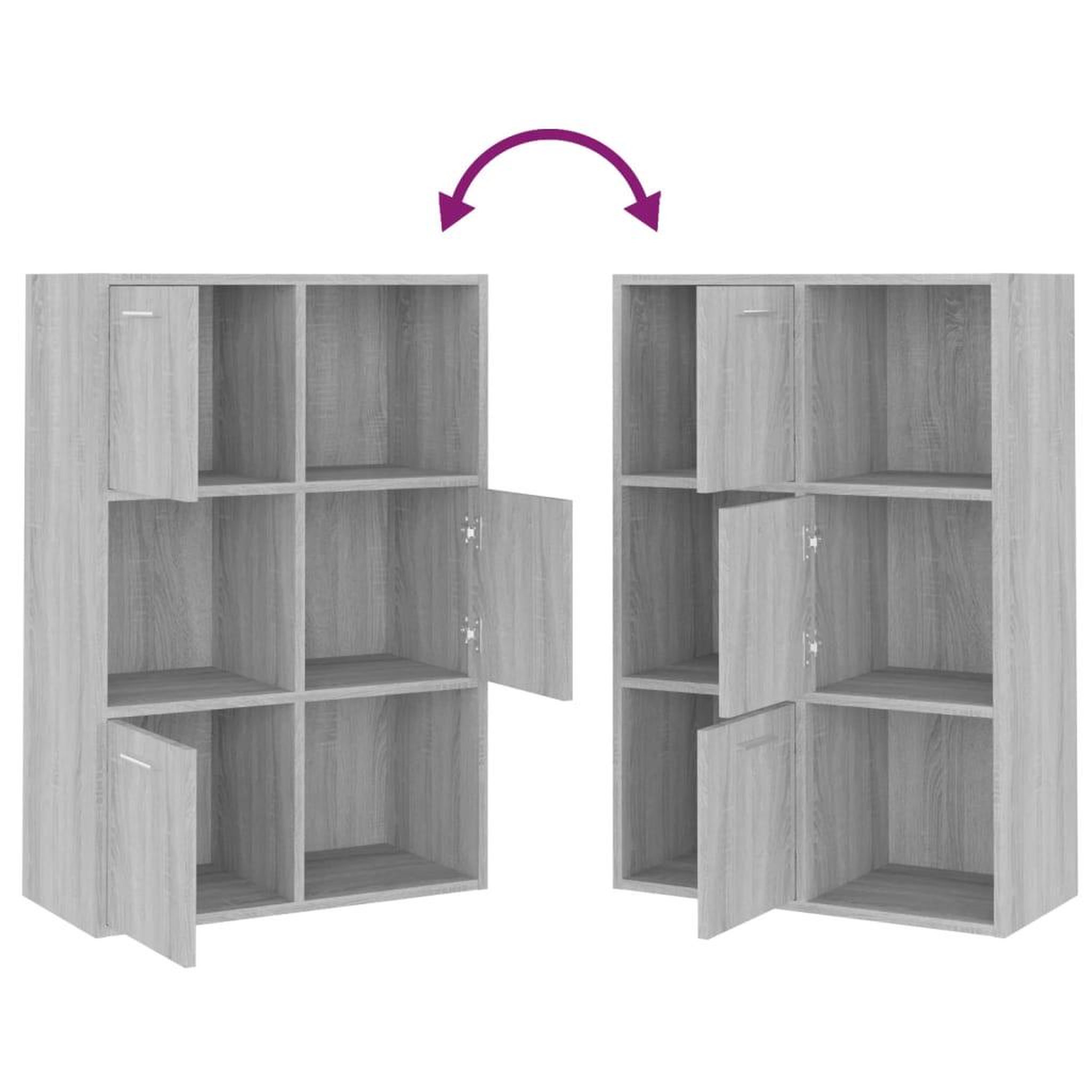 Voir la diapositive 5 : VIDAXL Armoire de rangement Sonoma gris 60x29,5x90 cm