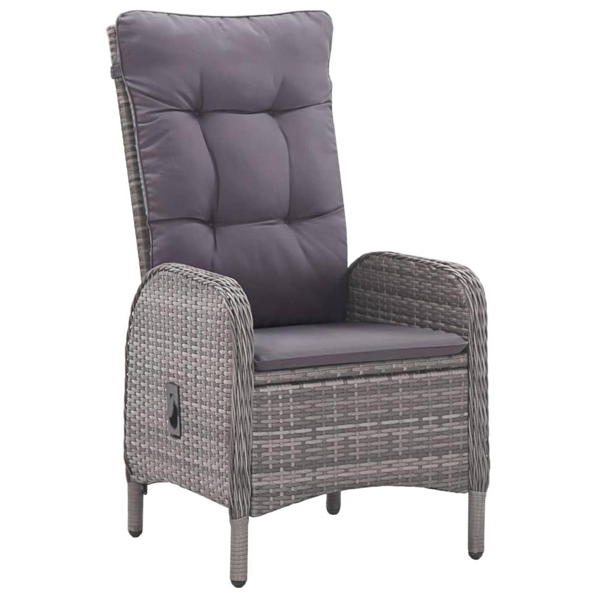 Voir la diapositive 4 : VIDAXL Ensemble de bistro de jardin 3 pcs resine tressee et verre gris