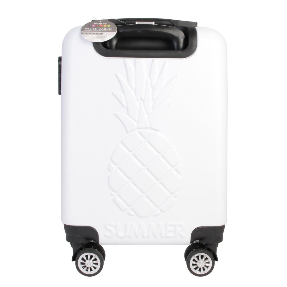 Paris Prix Valise Cabine Embossée  Ananas  52cm Blanc