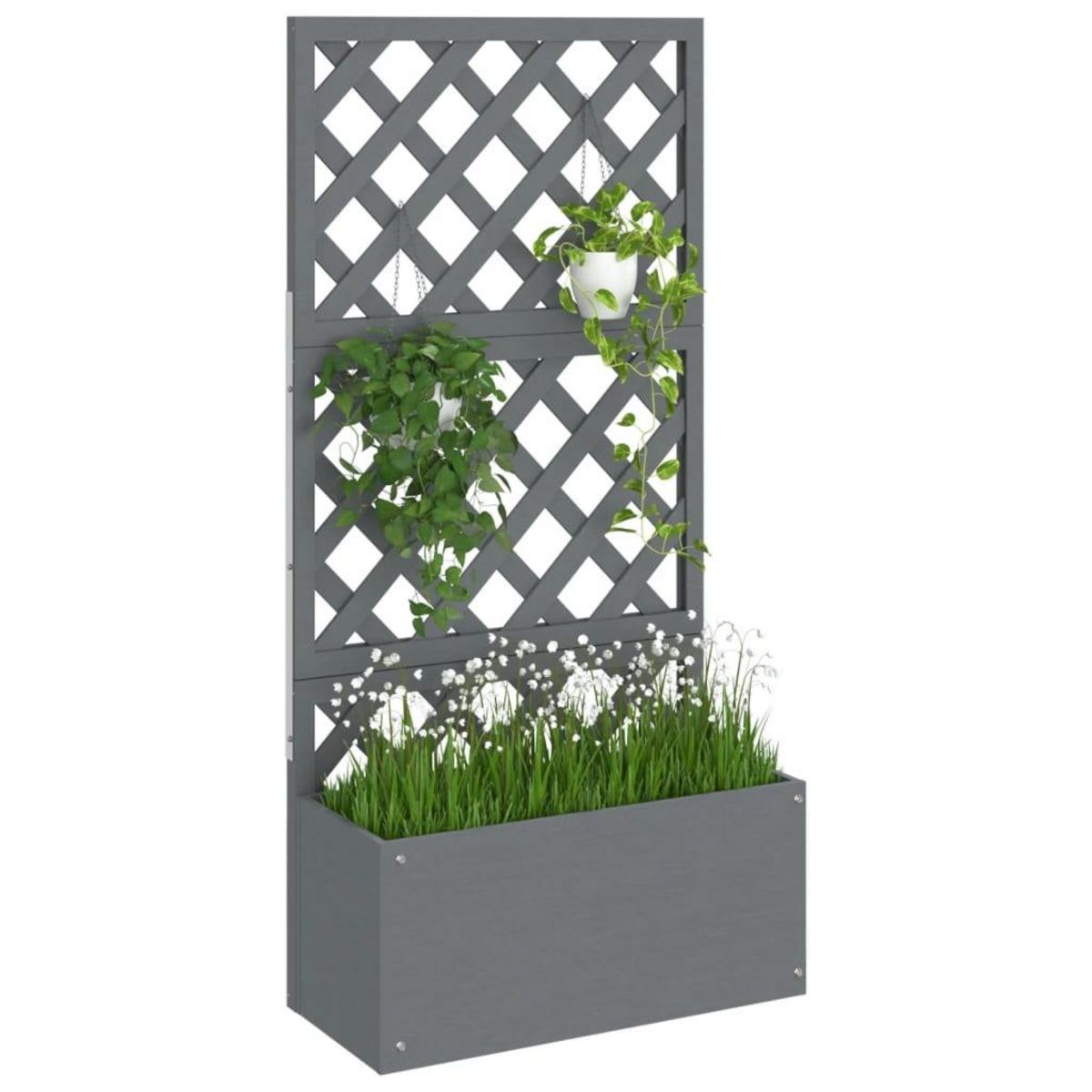 VIDAXL Jardiniere en treillis Gris 65x33x135 cm WPC