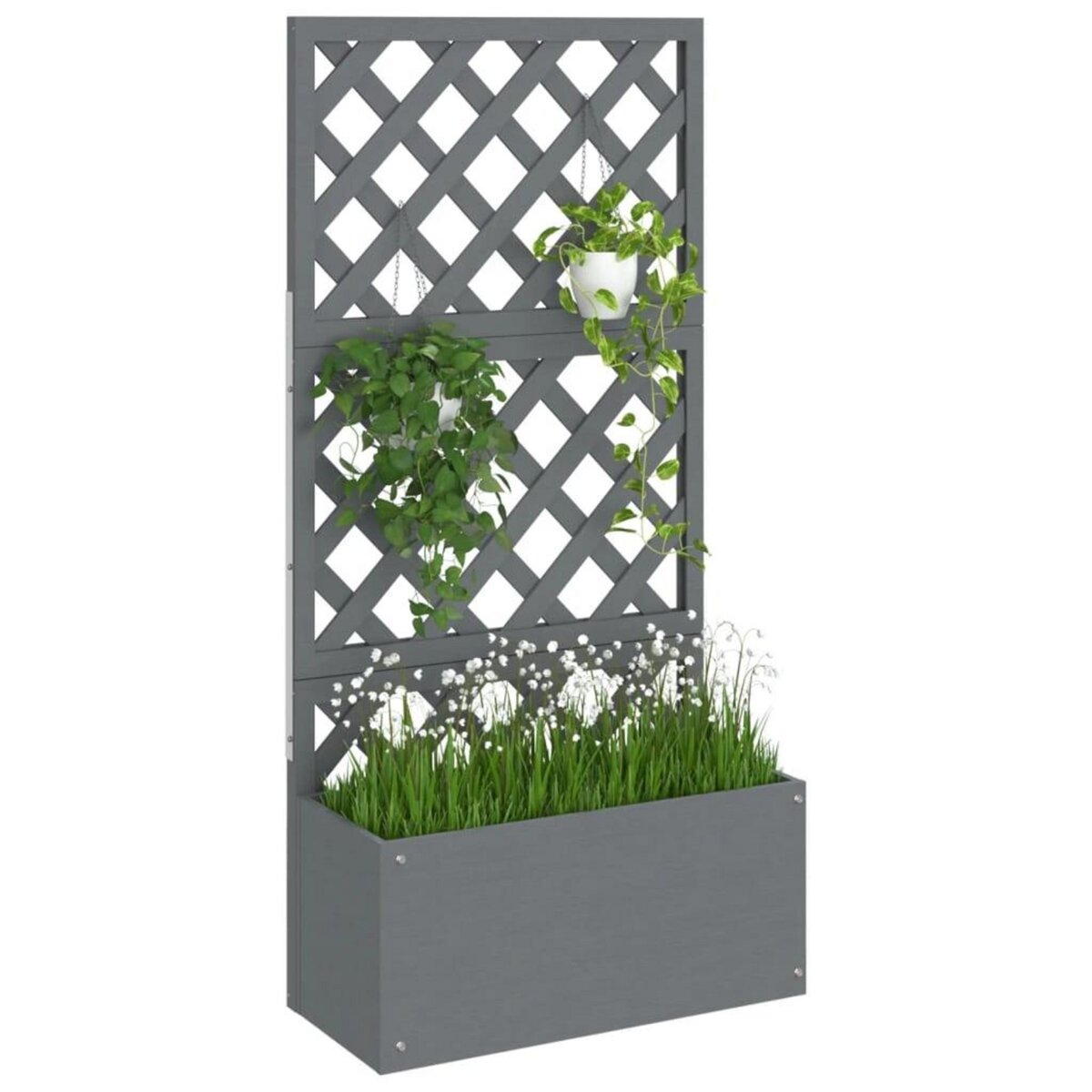 VIDAXL Jardiniere en treillis Gris 65x33x135 cm WPC