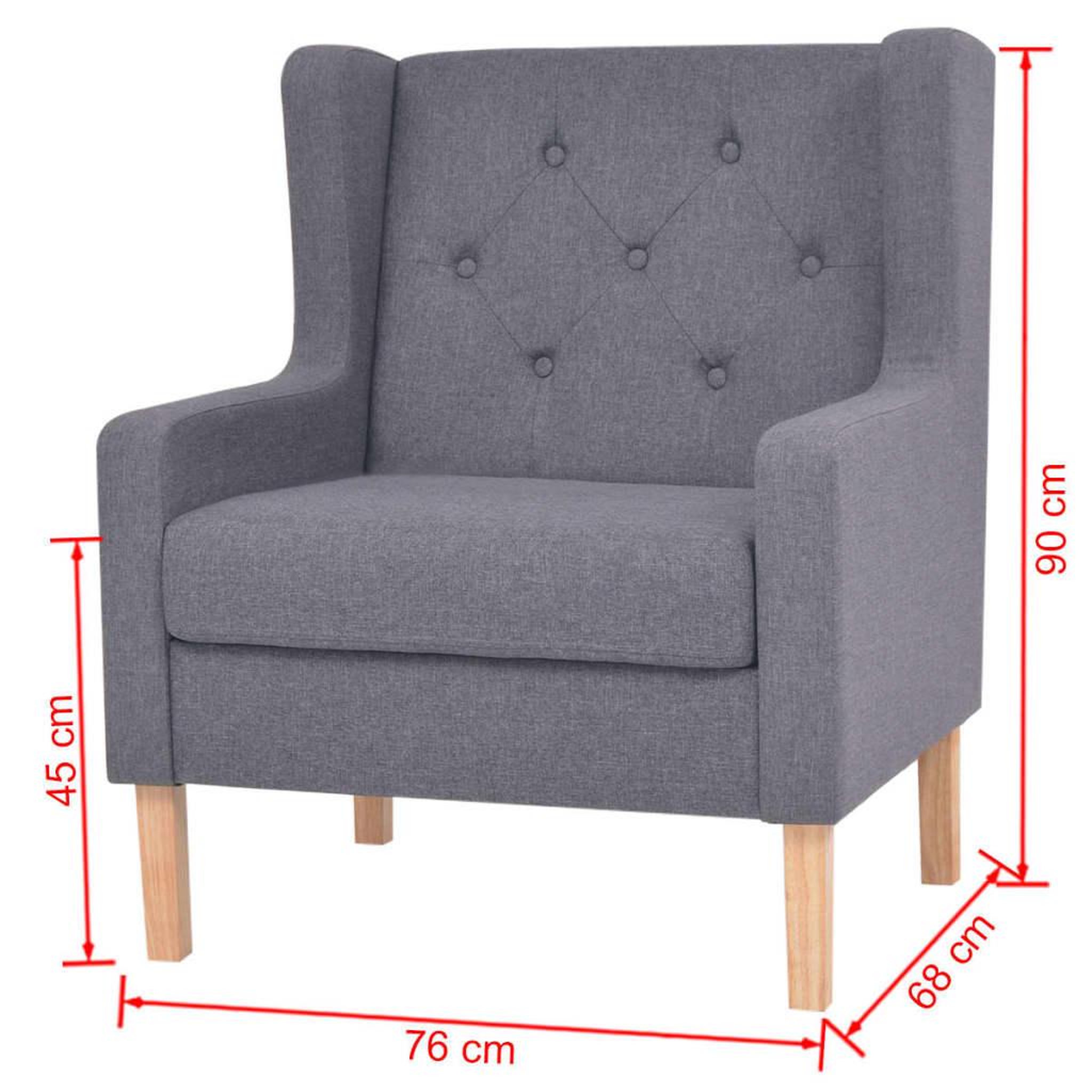 Voir la diapositive 6 : VIDAXL Fauteuil gris tissu
