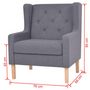 Voir la diapositive 6 : VIDAXL Fauteuil gris tissu