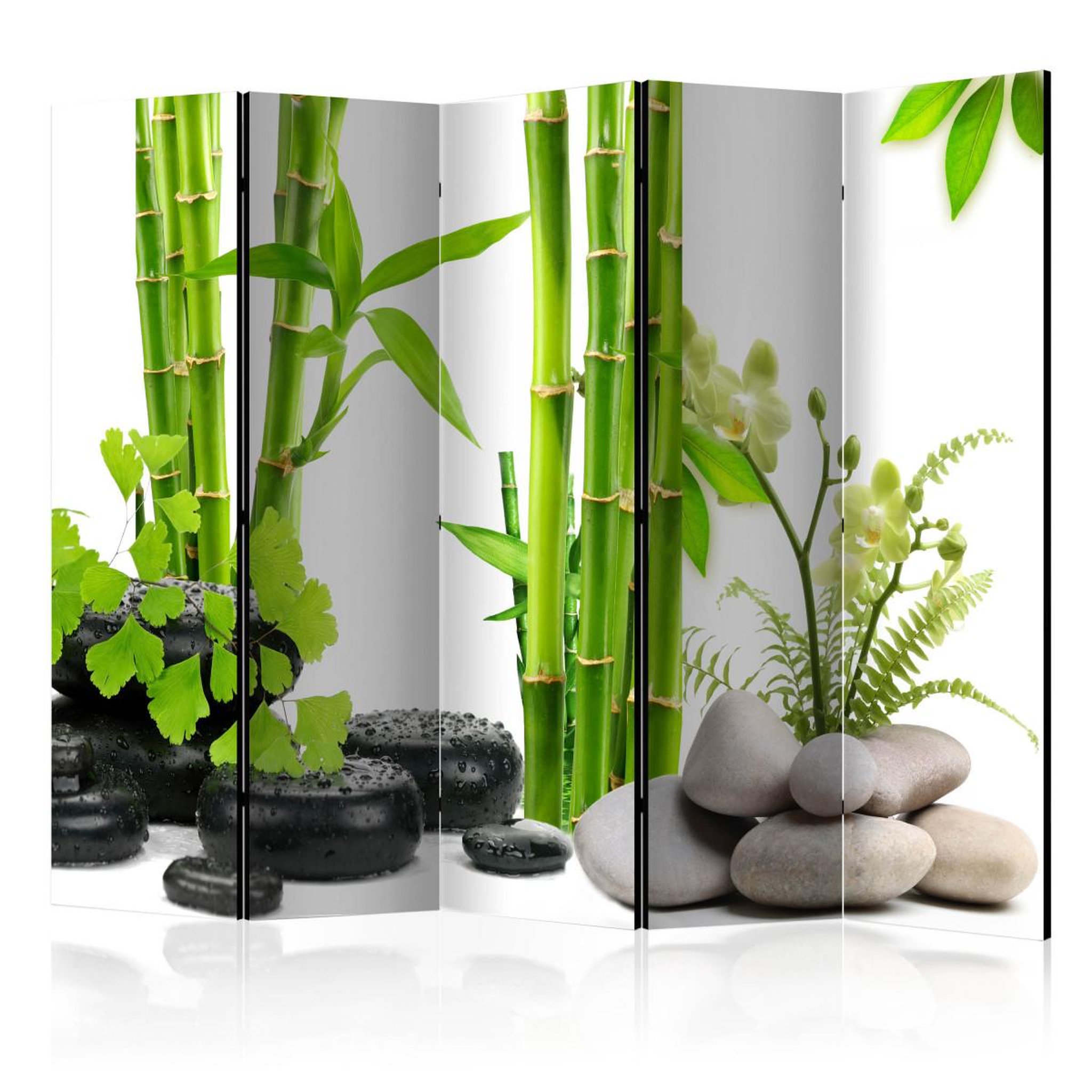 Paris Prix Paravent 5 volets  bamboos & stones  172x225cm