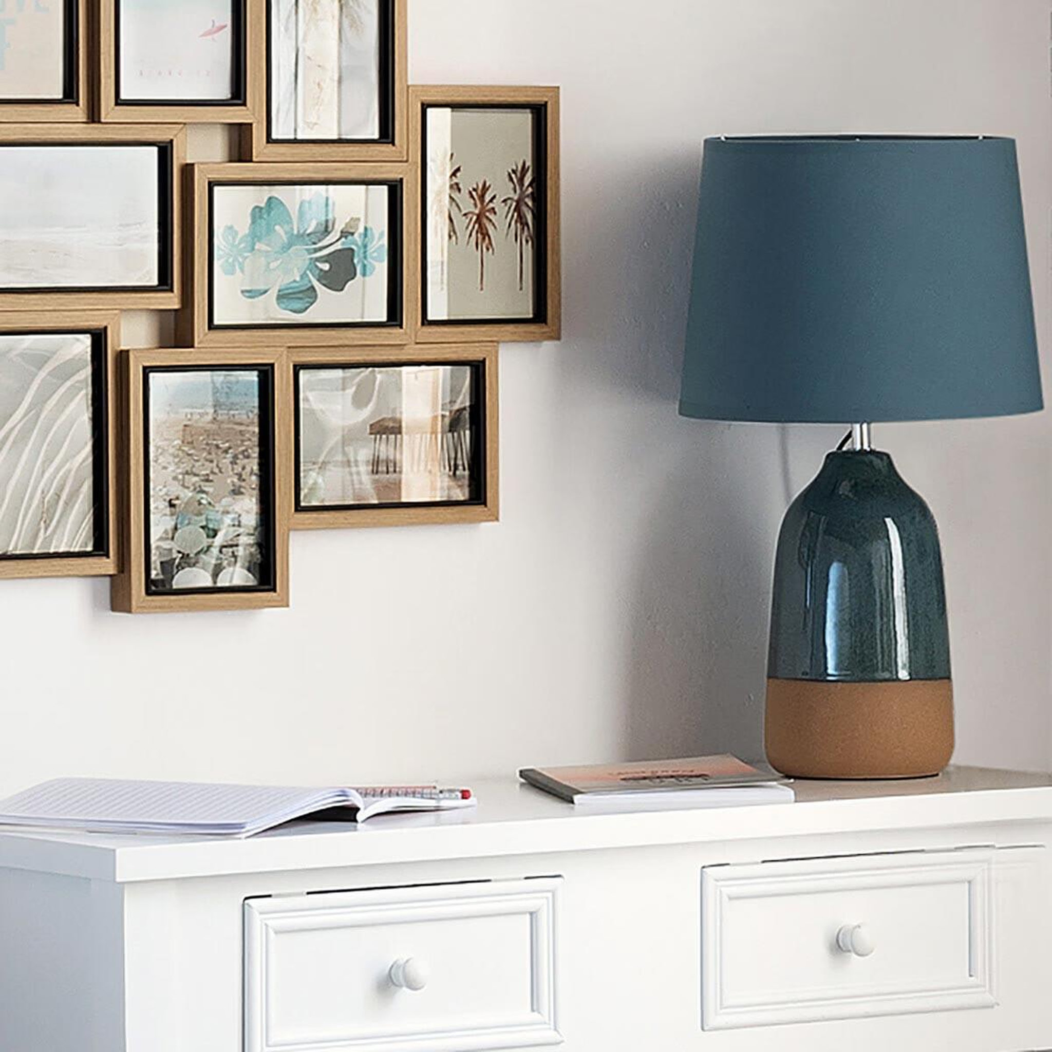 Voir la diapositive 4 : ATMOSPHERA Lampe à Poser Design  Carma  43cm Bleu