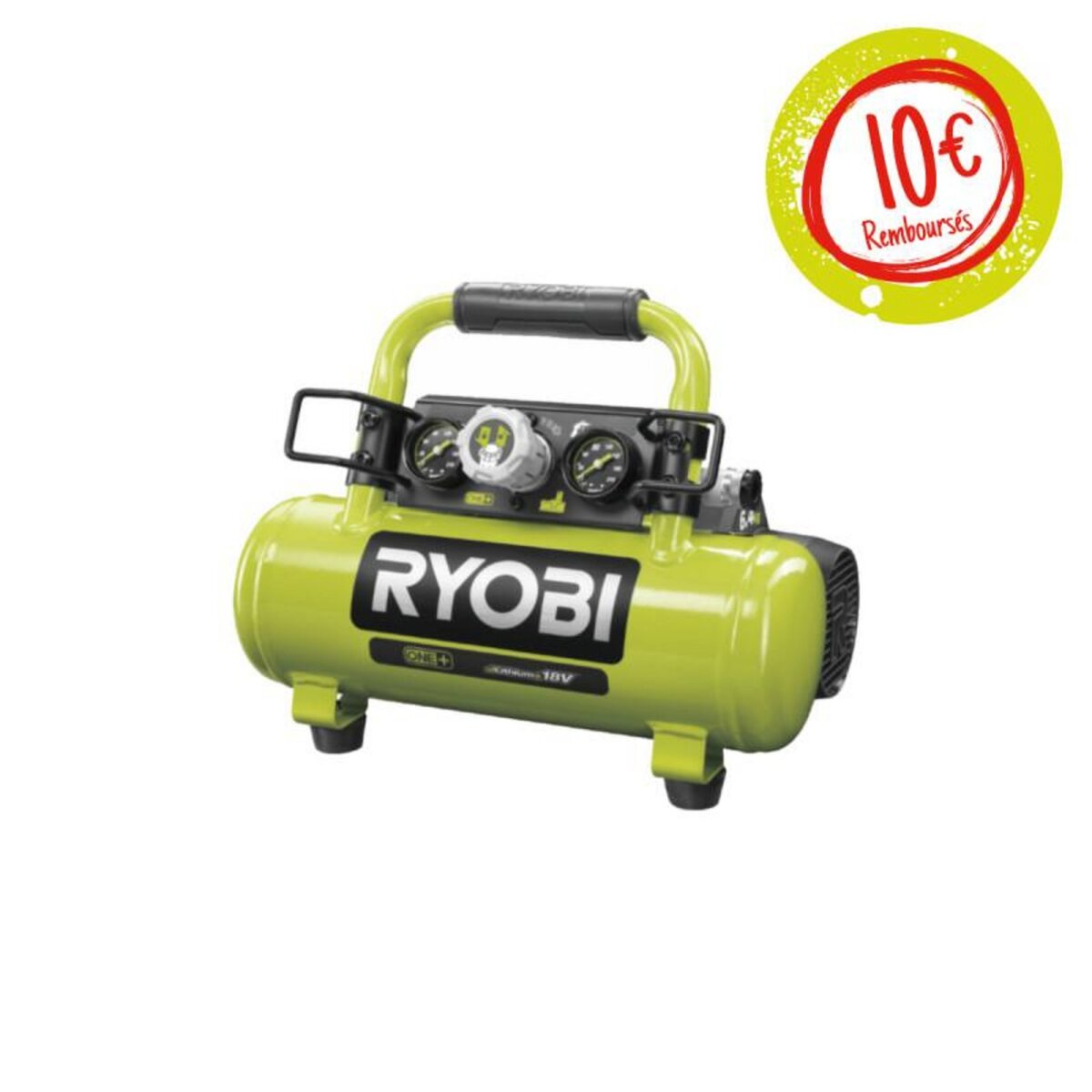 Compresseur à cuve RYOBI 18V One Plus - 4L - Sans batterie ni