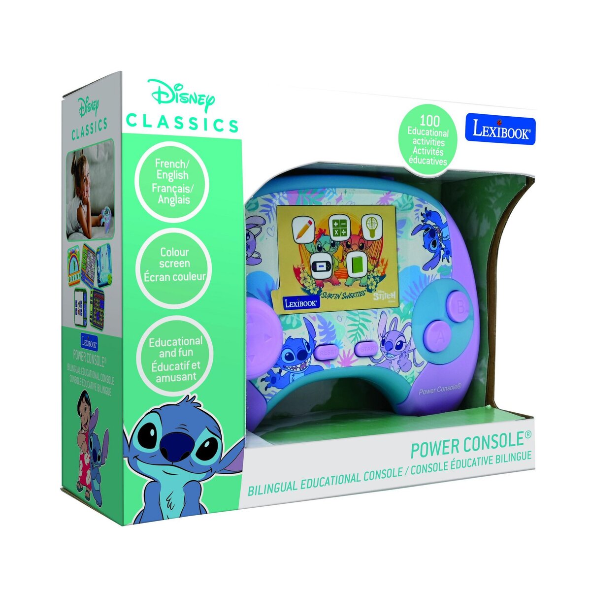 Lexibook Power Console Stitch de jeux éducative (FR/EN)