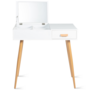 Voir la diapositive 6 : ID MARKET Coiffeuse scandinave LISA miroir rabattable blanche