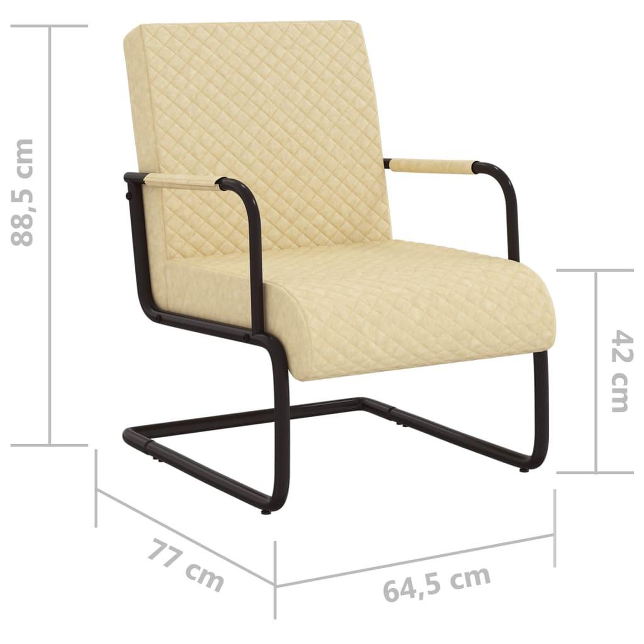 Voir la diapositive 6 : VIDAXL Chaise cantilever Creme Similicuir