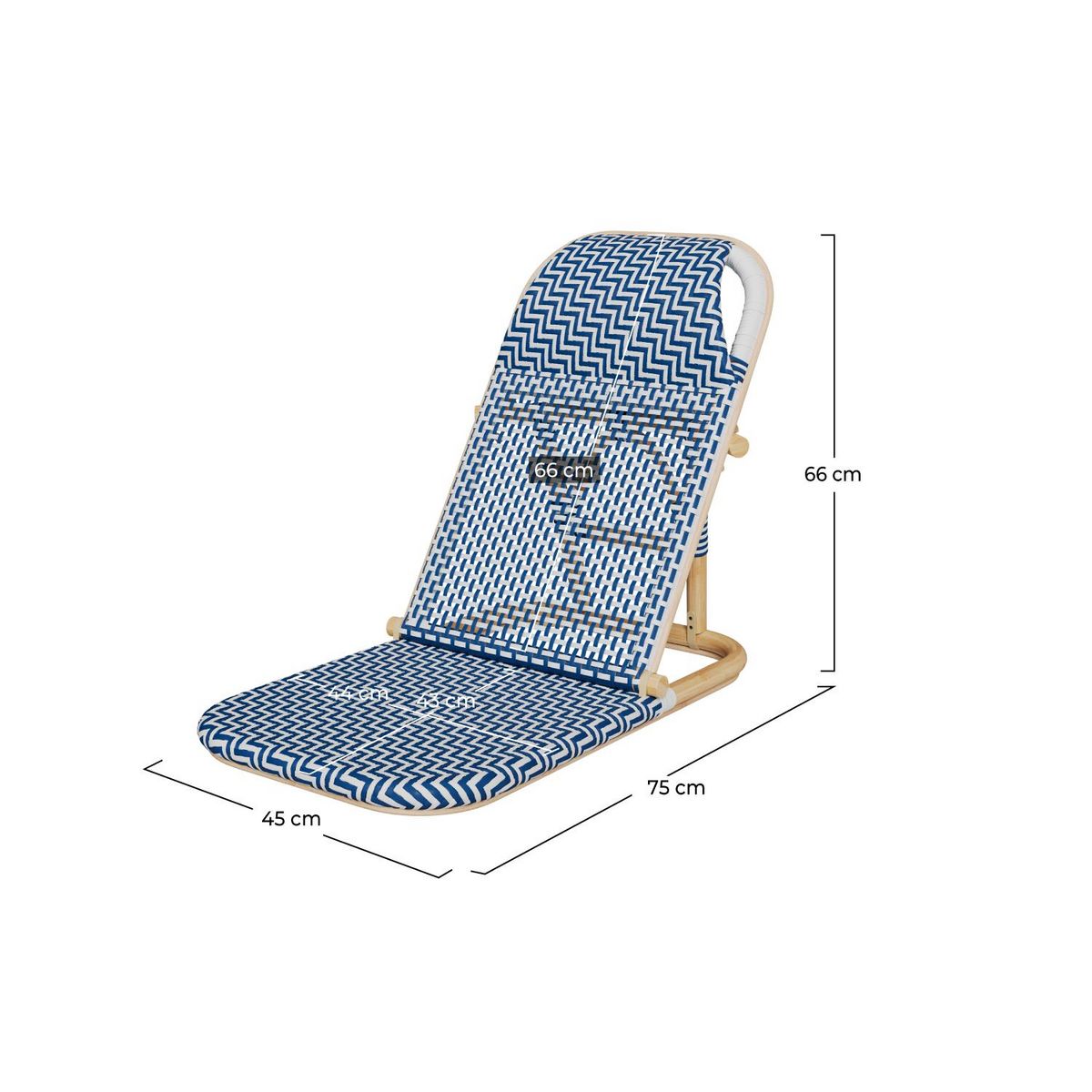 Rendez vous déco Chaise de plage terracotta pliable en tissage synthétique - Favignana