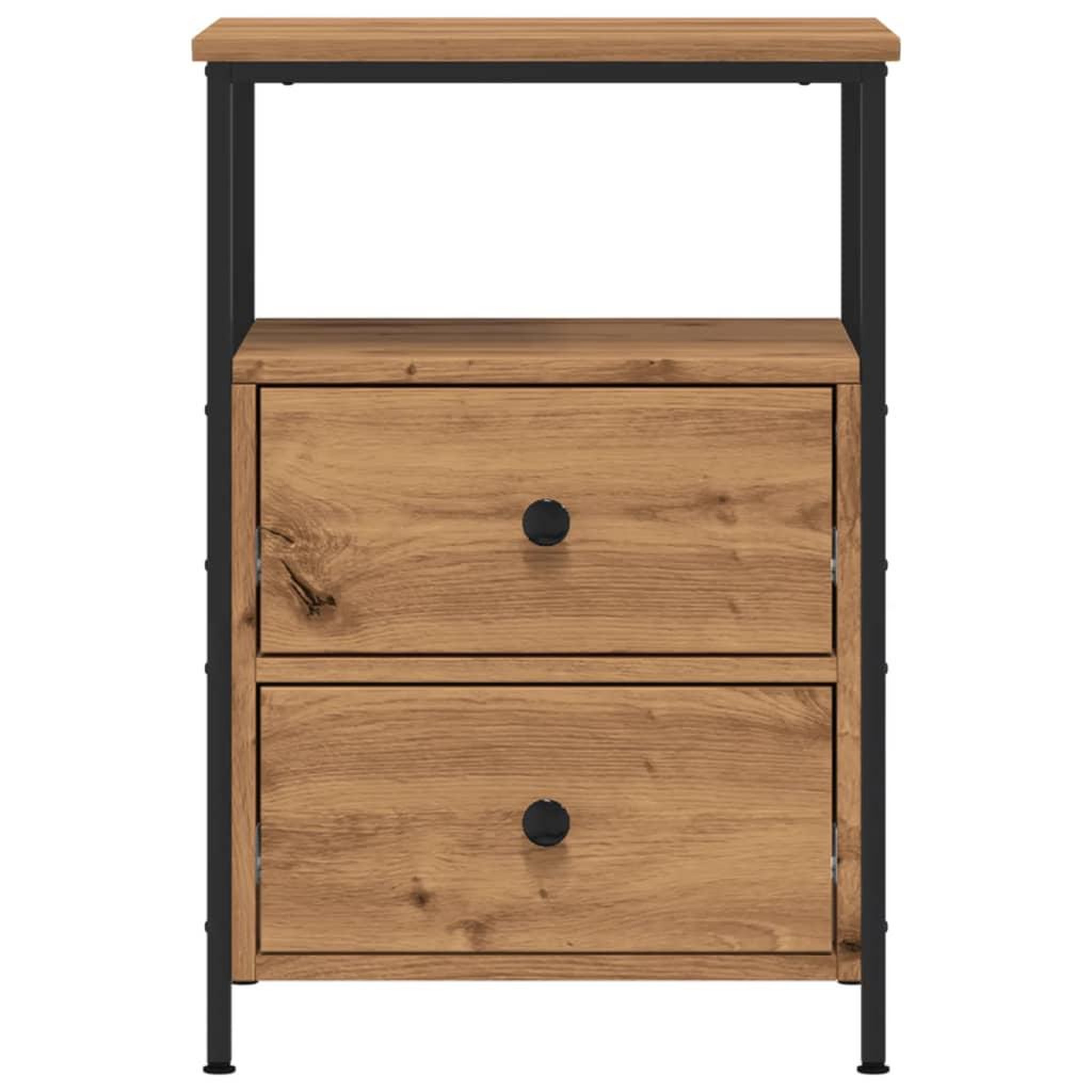 Voir la diapositive 4 : VIDAXL Table de chevet chene artisanal 34x35,5x50 cm bois d'ingenierie