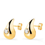 L'ATELIER D'AZUR Boucles d'Oreilles Or 18 Carats 750/000 Jaune Goutte - Zirconium